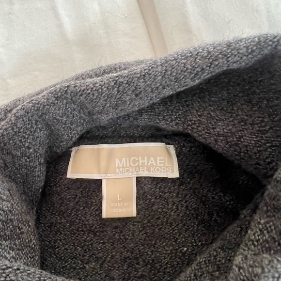 Striped Michael Kors gray/black turtleneck sweater - Size L - Picture 5 of 7